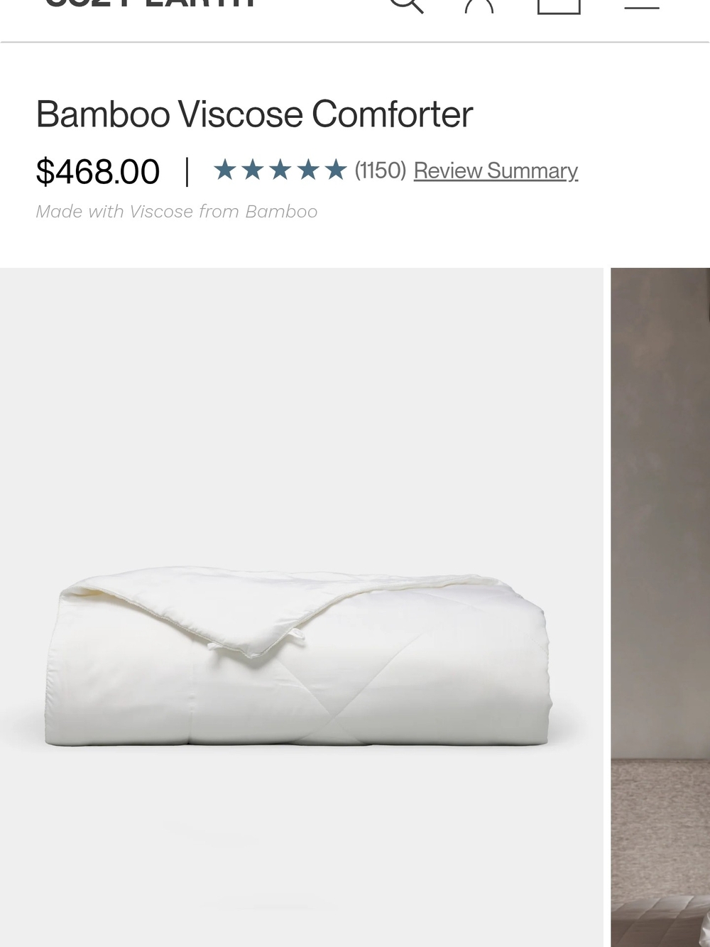 Bamboo Viscose KING Comforter in White